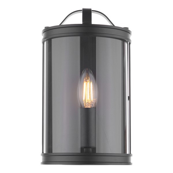 (image for) Laura Ashley Harrington Wall Light Matt Black and Glass
